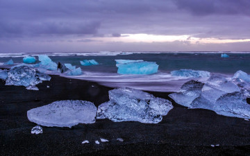 Картинка природа побережье берег тучи лед море