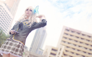 Картинка разное cosplay+ косплей девушка бабочка блондинка psp cosplay kashiwazaki sena
