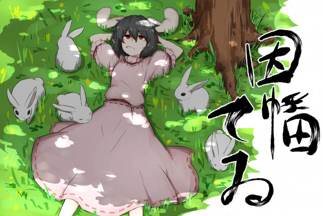 Обои картинки фото аниме, touhou, inaba, tewi