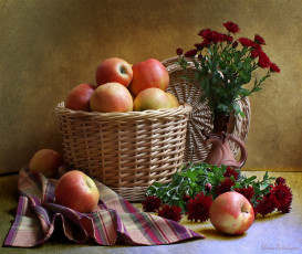 Картинка еда натюрморт фрукты яблоки