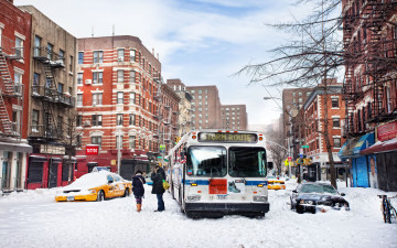Картинка города нью йорк сша нью-йорк снег зима