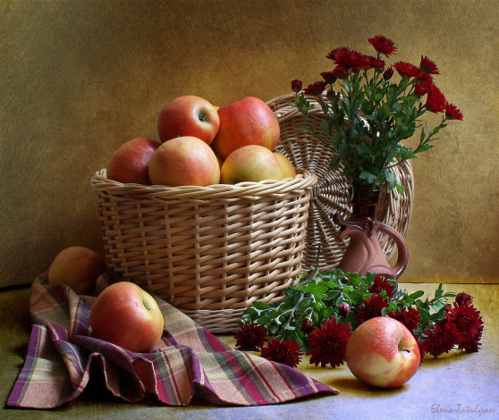 Обои картинки фото еда, натюрморт, фрукты, яблоки