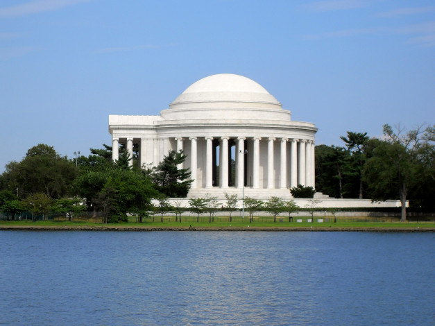 Обои картинки фото jefferson, memorial, города, вашингтон, сша