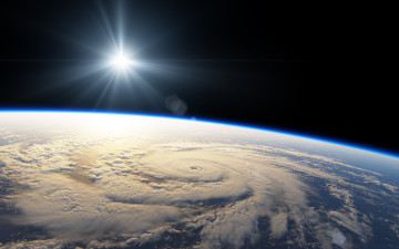 Картинка космос земля солнце циклон