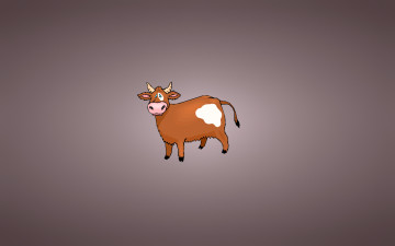 Картинка рисованные минимализм корова фон