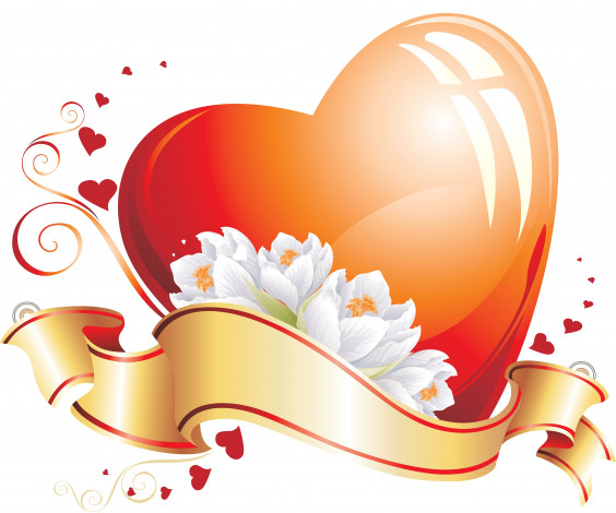 Обои картинки фото праздничные, день святого валентина,  сердечки,  любовь, лента, сердечко, цветы