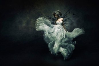 Картинка девушки -unsort+ креатив девушка flying bride арт платье