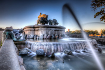 обоя gefion fountain, города, - фонтаны, фонтан, скульптура