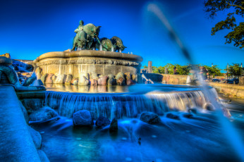 обоя gefion fountain, города, - фонтаны, фонтан, скульптура