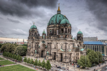 обоя berliner dom, города, берлин , германия, собор, площадь