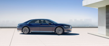 обоя автомобили, lincoln, concept, continental, синий, 2015г