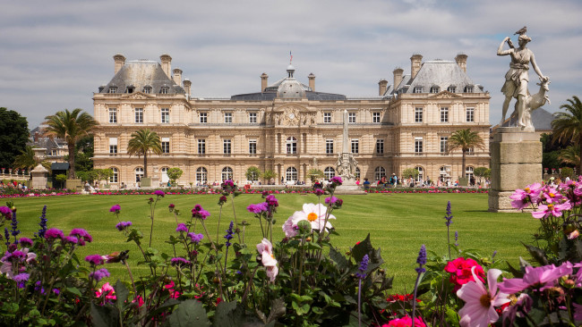Обои картинки фото luxembourg palace,  paris france, города, париж , франция, дворец