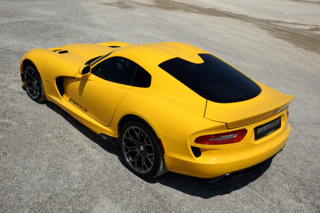 Обои картинки фото автомобили, dodge, желтый, 2013г, viper, srt, geiger