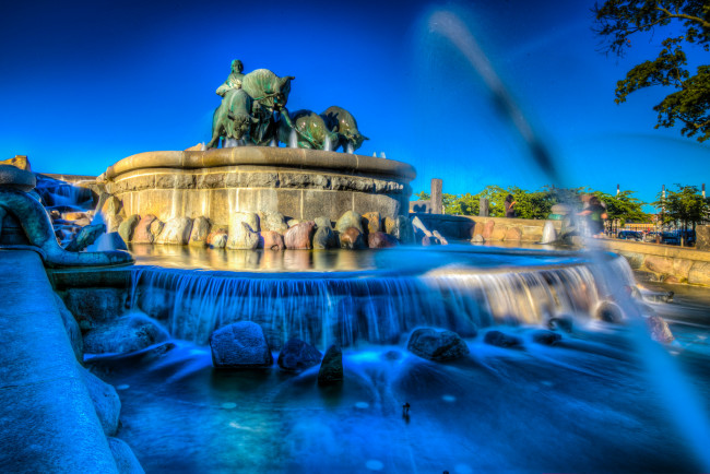 Обои картинки фото gefion fountain, города, - фонтаны, фонтан, скульптура