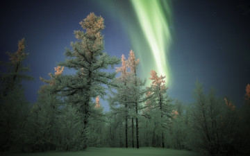 Картинка природа северное+сияние ночь сияние зима