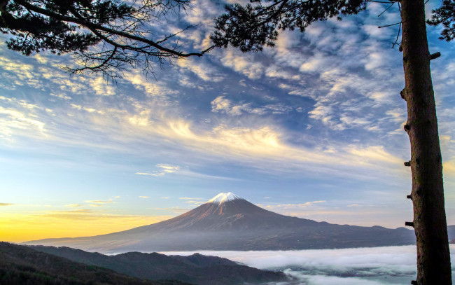 Обои картинки фото fuji, природа, горы, облака