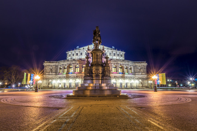 Обои картинки фото dresden, города, дрезден , германия, ночь, огни