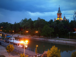 Картинка timisoara romania города огни ночного