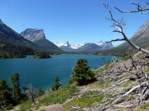Картинка природа реки озера glacier горы озеро