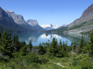 Картинка природа реки озера glacier saint mary lake
