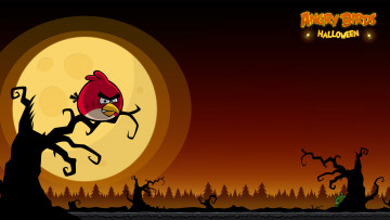 Картинка видео игры angry birds птица хеллоуин