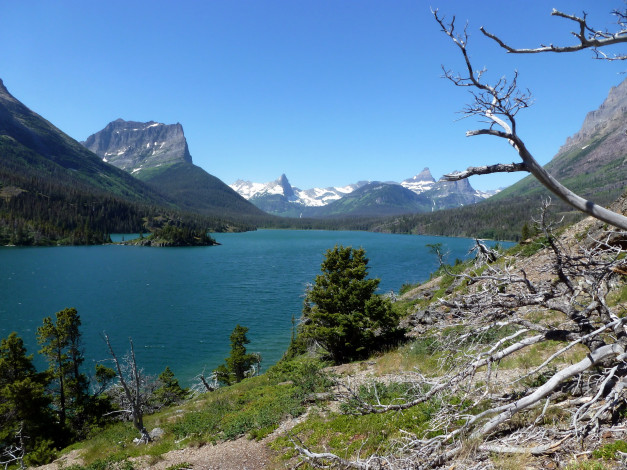 Обои картинки фото природа, реки, озера, glacier, горы, озеро