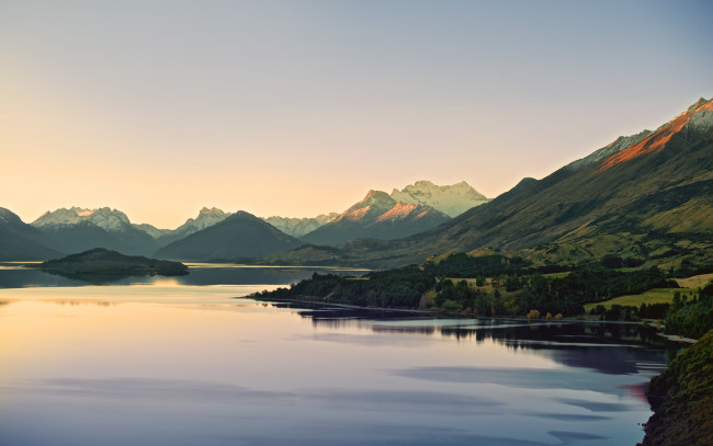 Обои картинки фото природа, реки, озера, горы, пейзаж, река, new, zealand, новая, зеландия