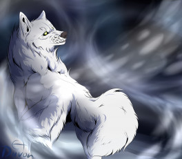 Картинка рисованные животные +волки волк серый зверь