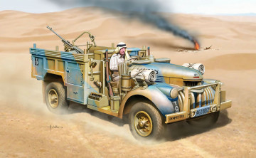 обоя рисованные, армия, пустыня, автомобиль, оружие