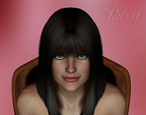 Картинка 3д+графика портрет+ portraits фон взгляд девушка
