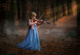 обоя музыка, -другое, скрипка, девочка