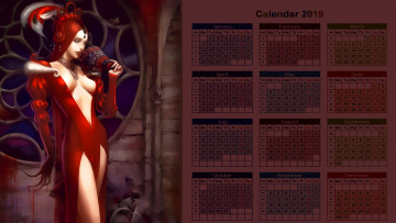 обоя календари, фэнтези, девушка
