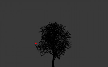 обоя рисованное, минимализм, дерево, птица