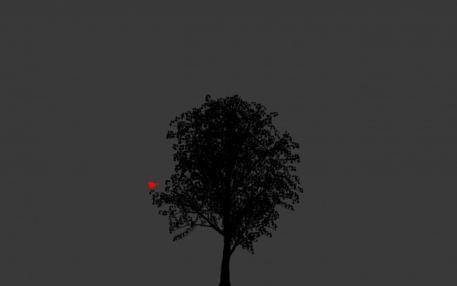 Обои картинки фото рисованное, минимализм, дерево, птица