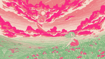 Картинка фэнтези девушки девушка поле цветы облака лицо