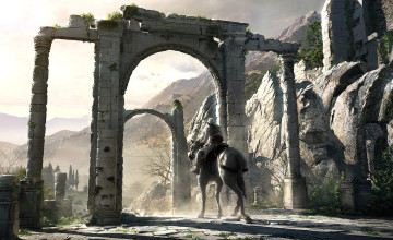обоя видео игры, assassin`s creed, арки, развалины, горы, крепость