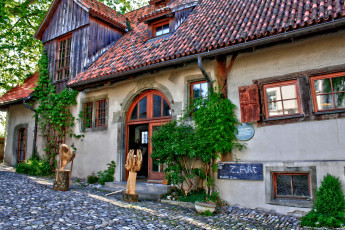 Картинка германия бавария линдау города здания дома цветы дом