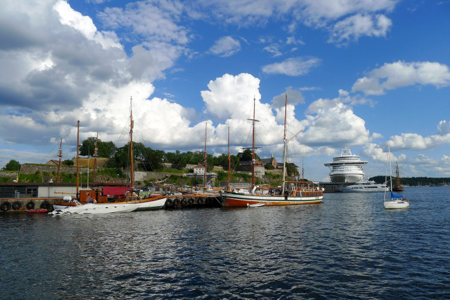 Обои картинки фото norway, oslo, корабли, порты, причалы, порт, море, фьорд