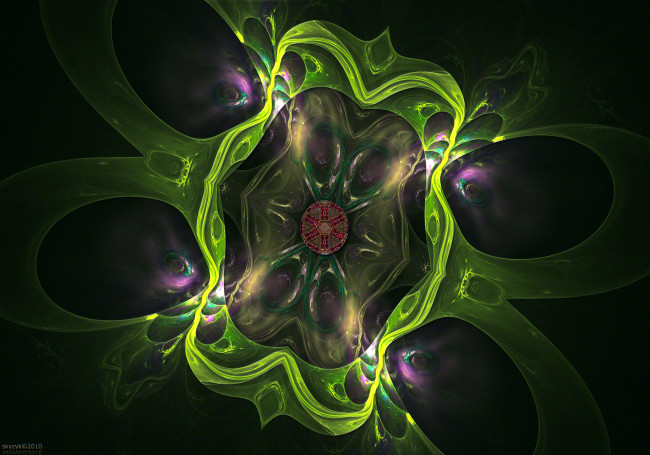 Обои картинки фото electric, jade, 3д, графика, fractal, фракталы, тона, фрактал, зеленые