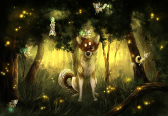 Картинка рисованные животные +лисы лиса