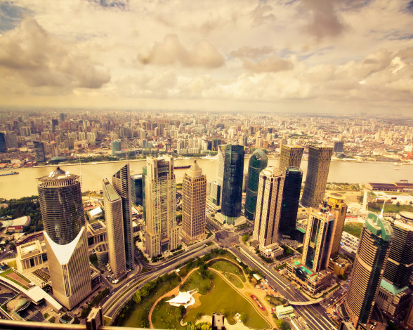 Обои картинки фото шанхай китай, города, шанхай , китай, небоскребы, мегаполис, шанхай, панорама