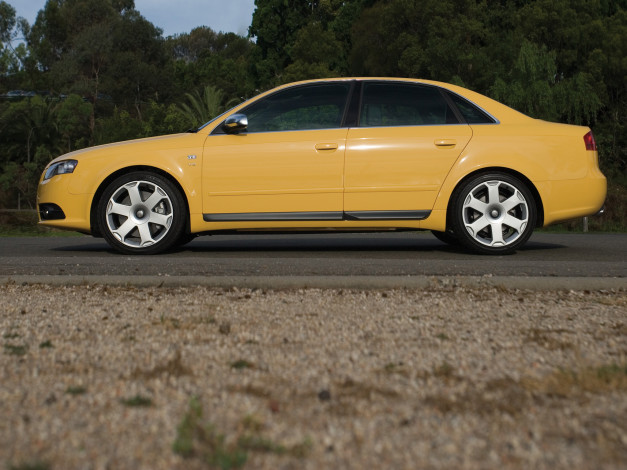 Обои картинки фото автомобили, audi, желтый, au-spec, b7-8e, sedan, s4
