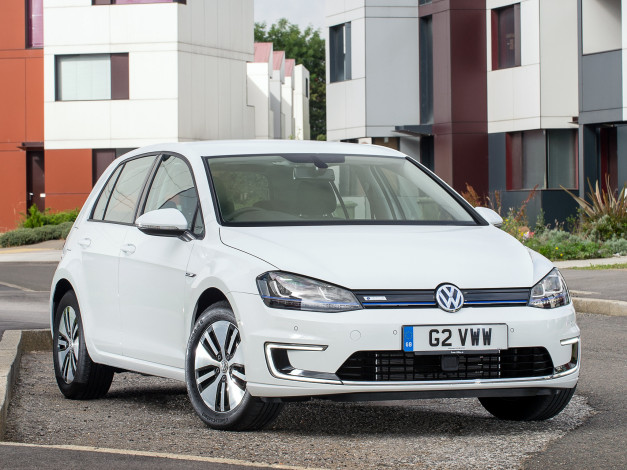 Обои картинки фото автомобили, volkswagen, светлый, typ, 5g, uk-spec, 2014г, e-golf