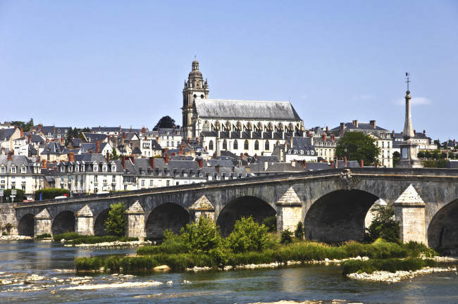 Обои картинки фото блуа , франция, города, - мосты, река, здания