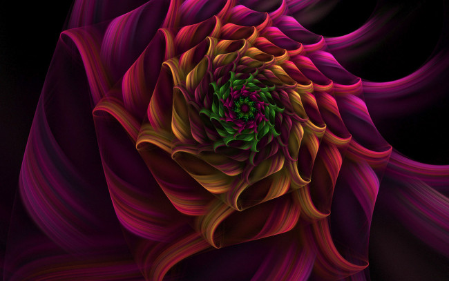 Обои картинки фото 3д графика, фракталы , fractal, фрактал, спираль, цветок