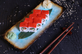 Картинка еда рыба +морепродукты +суши +роллы роллы икра лосось рис палочки