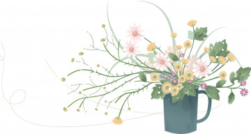 обоя векторная графика, цветы , flowers, фон, цветы, букет