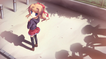 Картинка аниме midori+no+umi фон взгляд девушка
