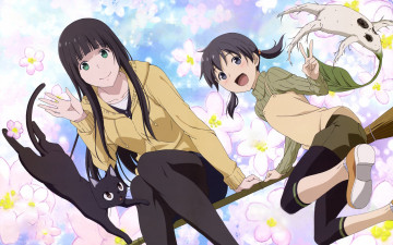 обоя аниме, flying witch, flying, witch
