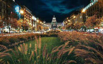 Картинка города прага+ Чехия вечер огни